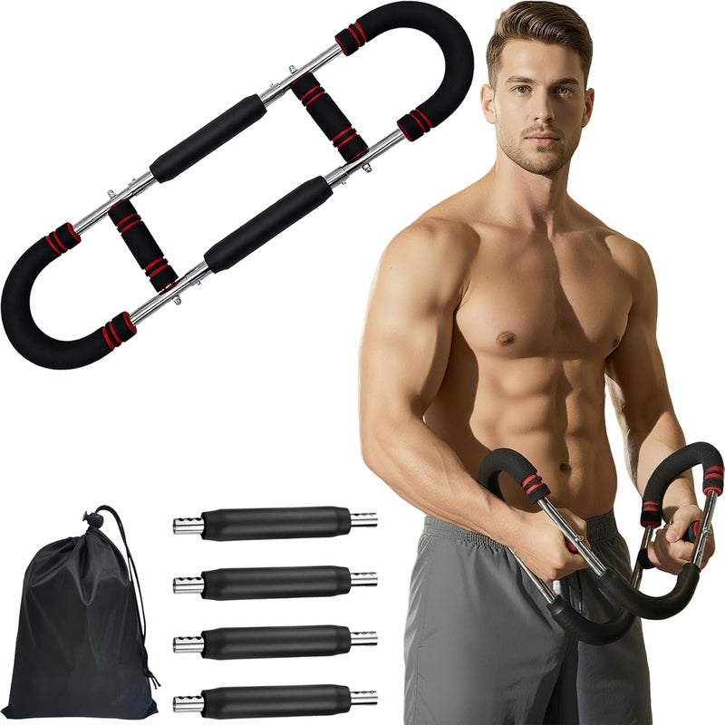 Crossunx Twister Arm Trainer, Chest Workout Equipment 10-Level Adjustable (30-110 lbs), Adjustable Chest Exerciser with 4 Springs for Men Women, Home Gym Strength Builder, Portable Muscle Toner - Image 1